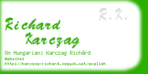 richard karczag business card